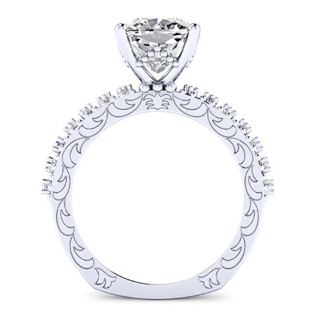 Carmel Moissanite Matching Band Only (engagement Ring Not Included) For Ring With Cushion Center whitegold