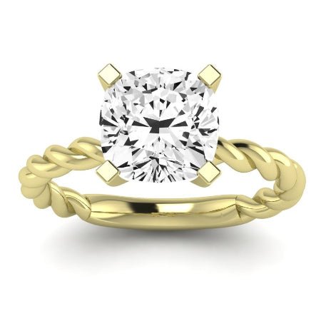Balsam Moissanite Matching Band Only (does Not Include Engagement Ring) For Ring With Cushion Center yellowgold