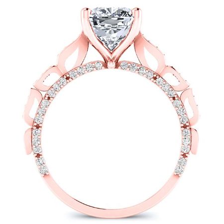 Peregrine Moissanite Matching Band Only (engagement Ring Not Included) For Ring With Cushion Center rosegold