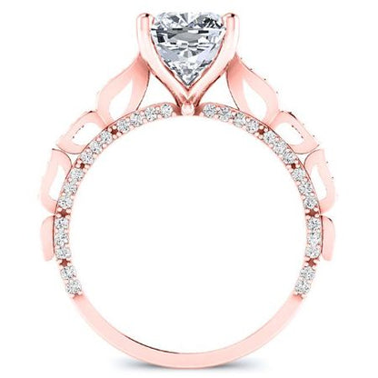 Peregrine Moissanite Matching Band Only (engagement Ring Not Included) For Ring With Cushion Center rosegold