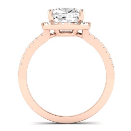 Bergenia Moissanite Matching Band Only (does Not Include Engagement Ring ) For Ring With Cushion Center rosegold