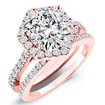 Cypress Moissanite Matching Band Only (engagement Ring Not Included) For Ring With Cushion Center rosegold