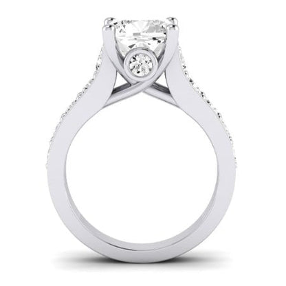 Calluna Moissanite Matching Band Only (does Not Include Engagement Ring) For Ring With Cushion Center whitegold