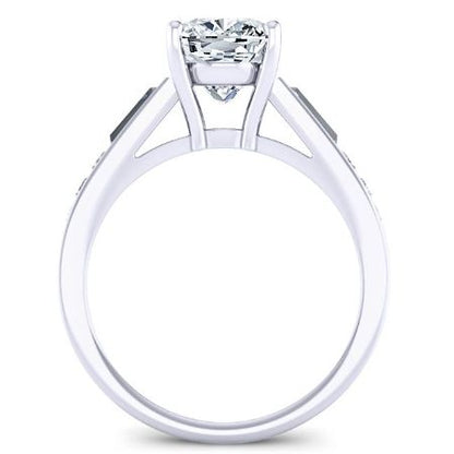 Bergamot Moissanite Matching Band Only (engagement Ring Not Included) For Ring With Cushion Center whitegold