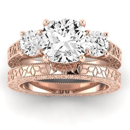 Belladonna Moissanite Matching Band Only (does Not Include Engagement Ring) For Ring With Cushion Center rosegold