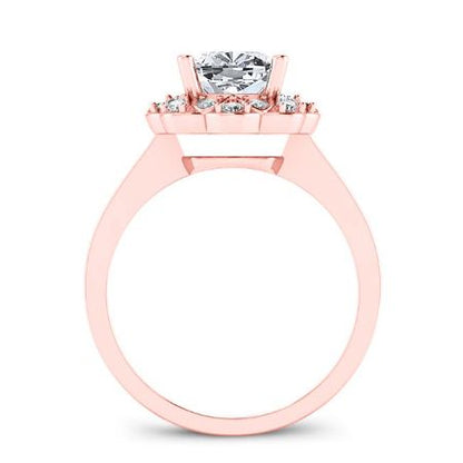 Coralbells Moissanite Matching Band Only (engagement Ring Not Included) For Ring With Cushion Center rosegold