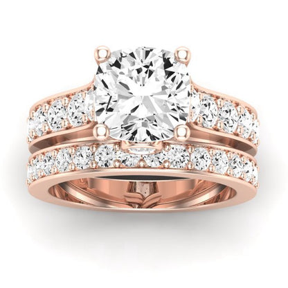 Calluna Moissanite Matching Band Only (does Not Include Engagement Ring) For Ring With Cushion Center rosegold