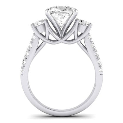 Primrose Moissanite Matching Band Only ( Engagement Ring Not Included) For Ring With Cushion Center whitegold