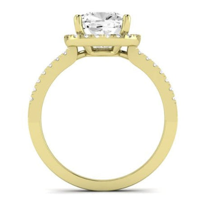 Bergenia Moissanite Matching Band Only (does Not Include Engagement Ring ) For Ring With Cushion Center yellowgold