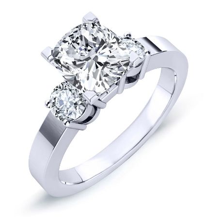 Briarrose Moissanite Matching Band Only (engagement Ring Not Included) For Ring With Cushion Center whitegold