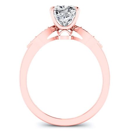 Mulberry Moissanite Matching Band Only (engagement Ring Not Included) For Ring With Cushion Center rosegold