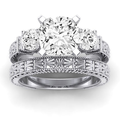 Angelonia Moissanite Matching Band Only (does Not Include Engagement Ring) For Ring With Cushion Center whitegold