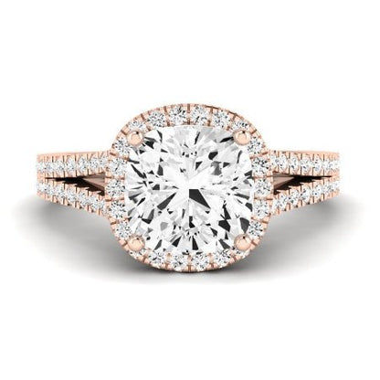 Silene Moissanite Matching Band Only ( Engagement Ring Not Included) For Ring With Cushion Center rosegold