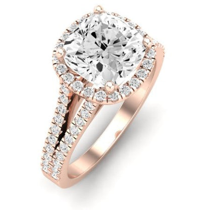 Silene Moissanite Matching Band Only ( Engagement Ring Not Included) For Ring With Cushion Center rosegold