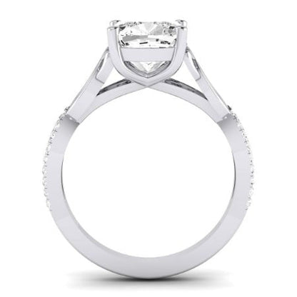Pavonia Moissanite Matching Band Only (does Not Include Engagement Ring)  For Ring With Cushion Center whitegold