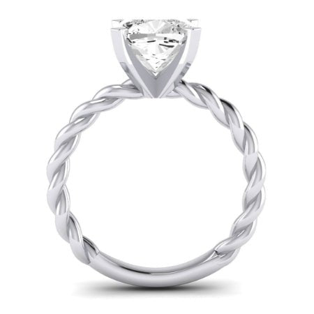 Balsam Moissanite Matching Band Only (does Not Include Engagement Ring) For Ring With Cushion Center whitegold