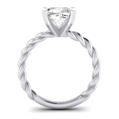Balsam Moissanite Matching Band Only (does Not Include Engagement Ring) For Ring With Cushion Center whitegold