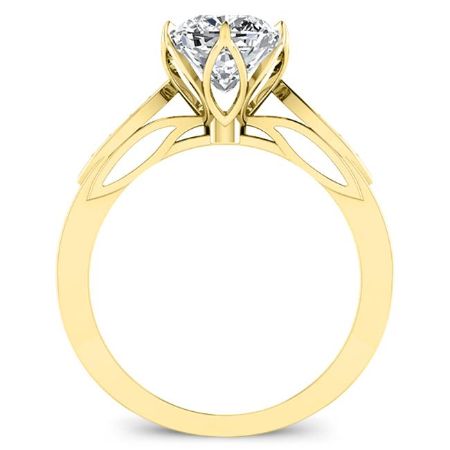 Pieris Moissanite Matching Band Only (engagement Ring Not Included) For Ring With Cushion Center yellowgold