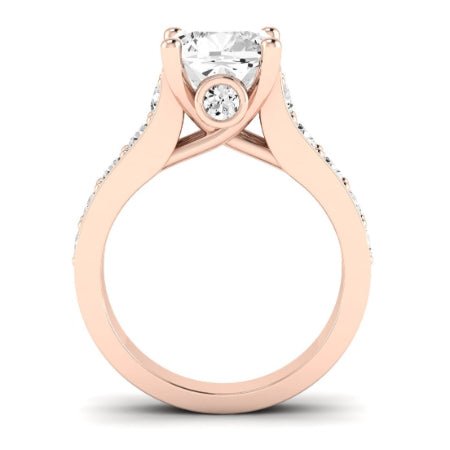 Calluna Moissanite Matching Band Only (does Not Include Engagement Ring) For Ring With Cushion Center rosegold