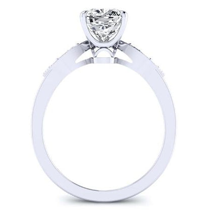 Mulberry Moissanite Matching Band Only (engagement Ring Not Included) For Ring With Cushion Center whitegold