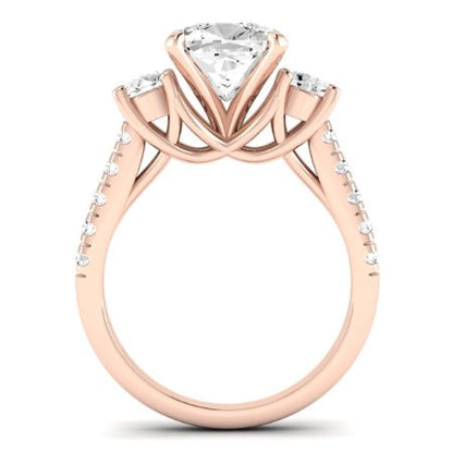 Primrose Moissanite Matching Band Only ( Engagement Ring Not Included) For Ring With Cushion Center rosegold