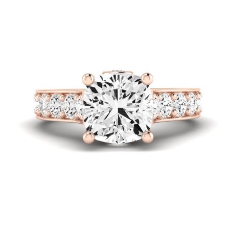 Calluna Moissanite Matching Band Only (does Not Include Engagement Ring) For Ring With Cushion Center rosegold