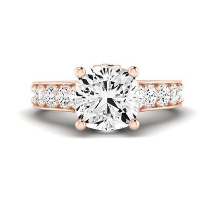 Calluna Moissanite Matching Band Only (does Not Include Engagement Ring) For Ring With Cushion Center rosegold