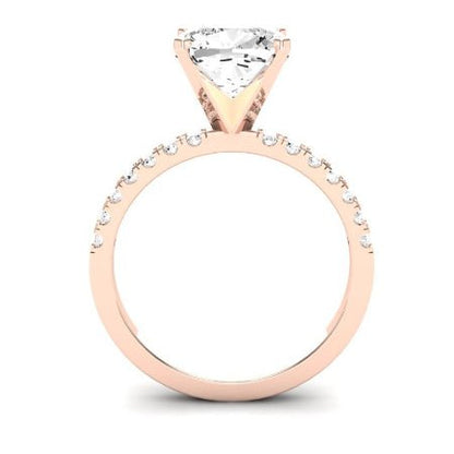 Dahlia Moissanite Matching Band Only (engagement Ring Not Included) For Ring With Cushion Center rosegold