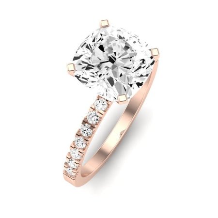 Dahlia Moissanite Matching Band Only (engagement Ring Not Included) For Ring With Cushion Center rosegold
