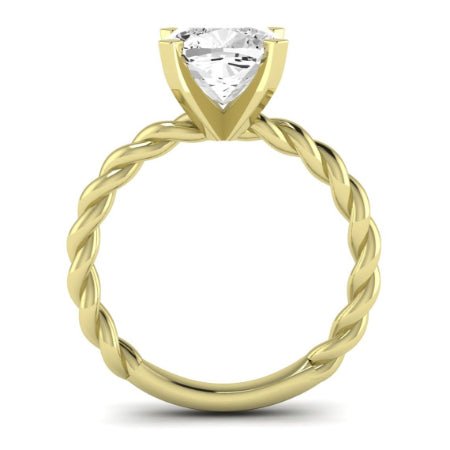 Balsam Moissanite Matching Band Only (does Not Include Engagement Ring) For Ring With Cushion Center yellowgold