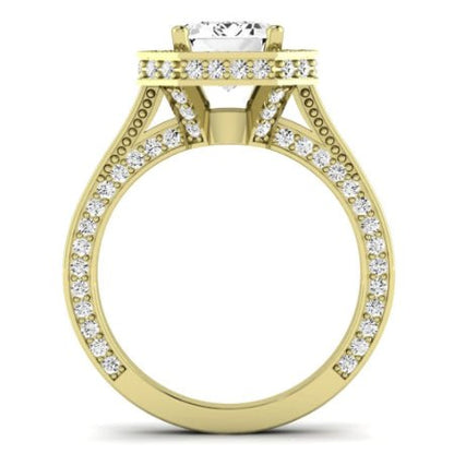 Buttercup Moissanite Matching Band Only (does Not Include Engagement Ring)  For Ring With Emerald Center yellowgold