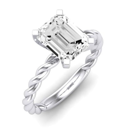 Balsam Moissanite Matching Band Only ( Engagement Ring Not Included)   For Ring With Emerald Center whitegold