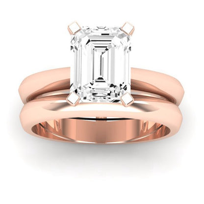 Senna Moissanite Matching Band Only ( Engagement Ring Not Included) For Ring With Emerald Center rosegold