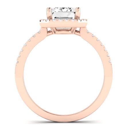 Bergenia Moissanite Matching Band Only (does Not Include Engagement Ring ) For Ring With Emerald Center rosegold