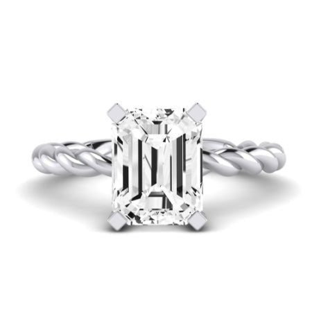 Balsam Moissanite Matching Band Only ( Engagement Ring Not Included)   For Ring With Emerald Center whitegold