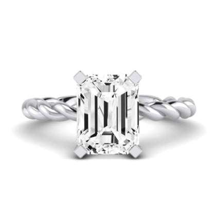 Balsam Moissanite Matching Band Only ( Engagement Ring Not Included)   For Ring With Emerald Center whitegold