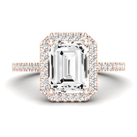 Bergenia Moissanite Matching Band Only (does Not Include Engagement Ring ) For Ring With Emerald Center rosegold