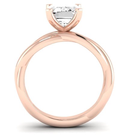 Baneberry Moissanite Matching Band Only (does Not Include Engagement Ring)  For Ring With Emerald Center rosegold