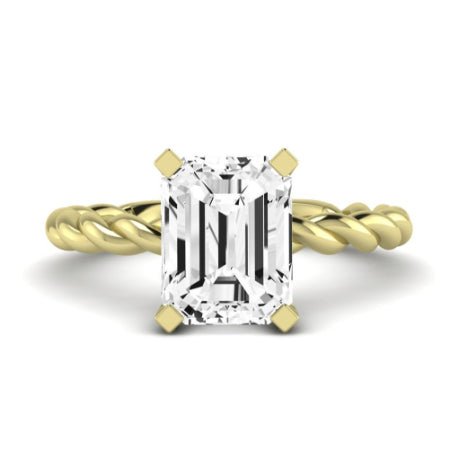 Balsam Moissanite Matching Band Only ( Engagement Ring Not Included)   For Ring With Emerald Center yellowgold