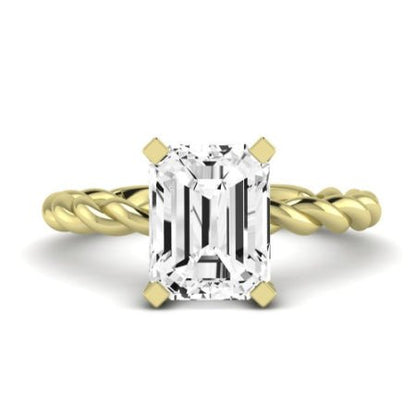 Balsam Moissanite Matching Band Only ( Engagement Ring Not Included)   For Ring With Emerald Center yellowgold