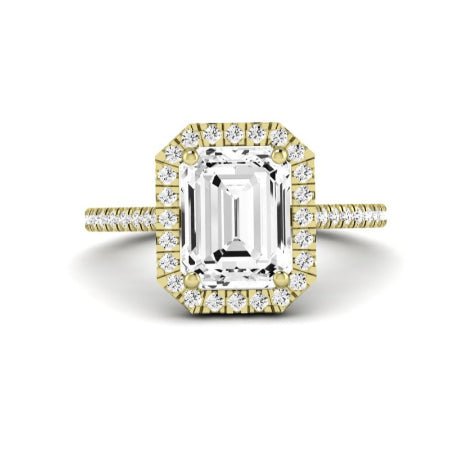 Columbine Moissanite Matching Band Only (does Not Include Engagement Ring)  For Ring With Emerald Center yellowgold