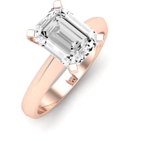 Senna Moissanite Matching Band Only ( Engagement Ring Not Included) For Ring With Emerald Center rosegold