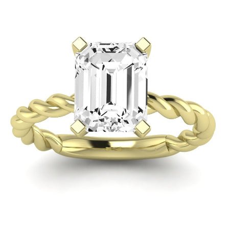 Balsam Moissanite Matching Band Only ( Engagement Ring Not Included)   For Ring With Emerald Center yellowgold