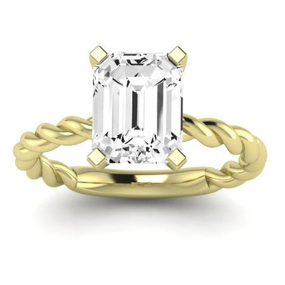 Balsam Moissanite Matching Band Only ( Engagement Ring Not Included)   For Ring With Emerald Center yellowgold