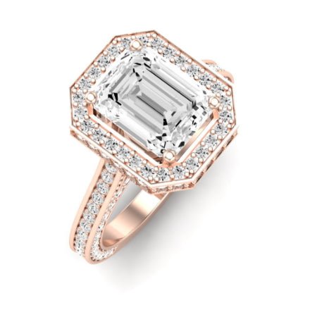 Buttercup Moissanite Matching Band Only (does Not Include Engagement Ring)  For Ring With Emerald Center rosegold