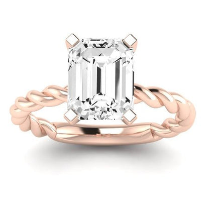 Balsam Moissanite Matching Band Only ( Engagement Ring Not Included)   For Ring With Emerald Center rosegold