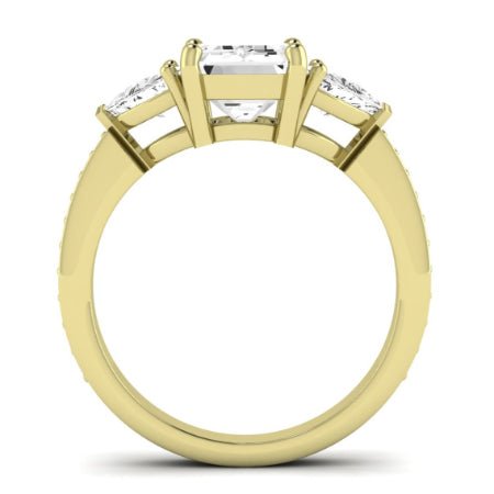 Snowdonia Moissanite Matching Band Only (engagement Ring Not Included) For Ring With Emerald Center yellowgold