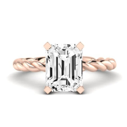 Balsam Moissanite Matching Band Only ( Engagement Ring Not Included)   For Ring With Emerald Center rosegold