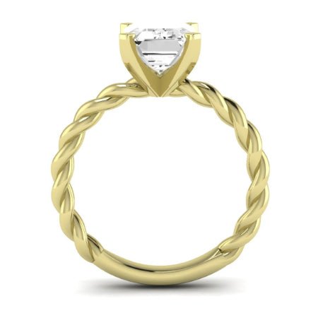 Balsam Moissanite Matching Band Only ( Engagement Ring Not Included)   For Ring With Emerald Center yellowgold