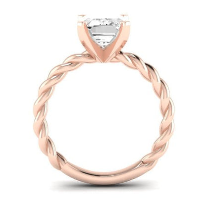 Balsam Moissanite Matching Band Only ( Engagement Ring Not Included)   For Ring With Emerald Center rosegold